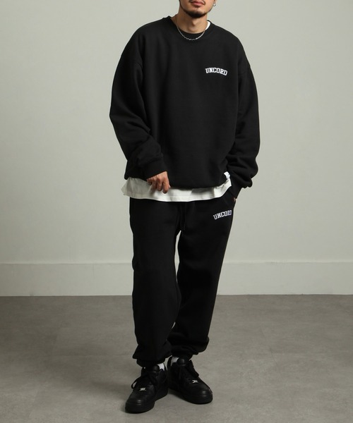 UNCORD(アンコード)の「【UNCORD】90's EMBROIDERY LOGO SWEAT / ビッグシルエット カレッジ アーチロゴ ロゴ刺繍 スウェット 【12oz】(スウェット・メンズ・ブラック/ネイビー/カーキ/オートミール/杢グレー/グレイッシュベージュ・MEDIUM/LARGE/X-LARGE)」の19枚目の写真