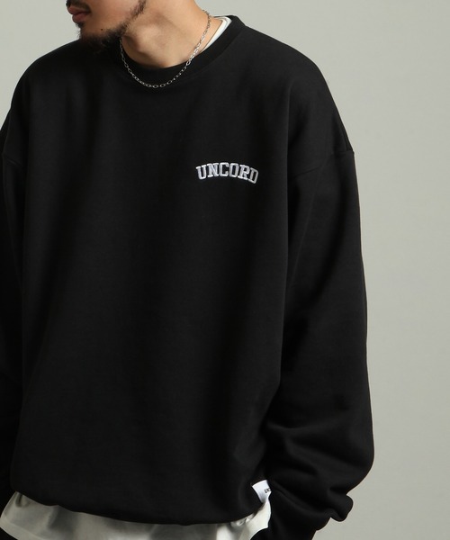 UNCORD(アンコード)の「【UNCORD】90's EMBROIDERY LOGO SWEAT / ビッグシルエット カレッジ アーチロゴ ロゴ刺繍 スウェット 【12oz】(スウェット・メンズ・ブラック/ネイビー/カーキ/オートミール/杢グレー/グレイッシュベージュ・MEDIUM/LARGE/X-LARGE)」の15枚目の写真