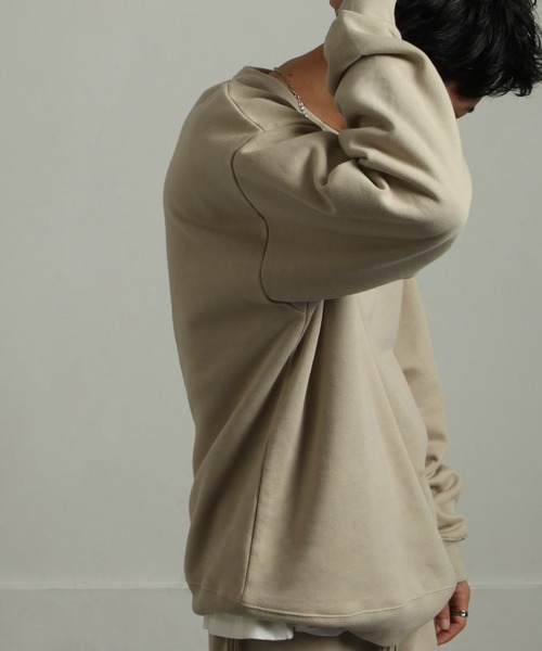 UNCORD(アンコード)の「【UNCORD】90's EMBROIDERY LOGO SWEAT / ビッグシルエット カレッジ アーチロゴ ロゴ刺繍 スウェット 【12oz】(スウェット・メンズ・ブラック/ネイビー/カーキ/オートミール/杢グレー/グレイッシュベージュ・MEDIUM/LARGE/X-LARGE)」の22枚目の写真