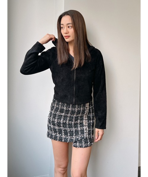 Vicente（ヴィセンテ）の「Fluffy short hoodie（パーカー・レディース・ブラック/グレー・FREE）」の10枚目の写真