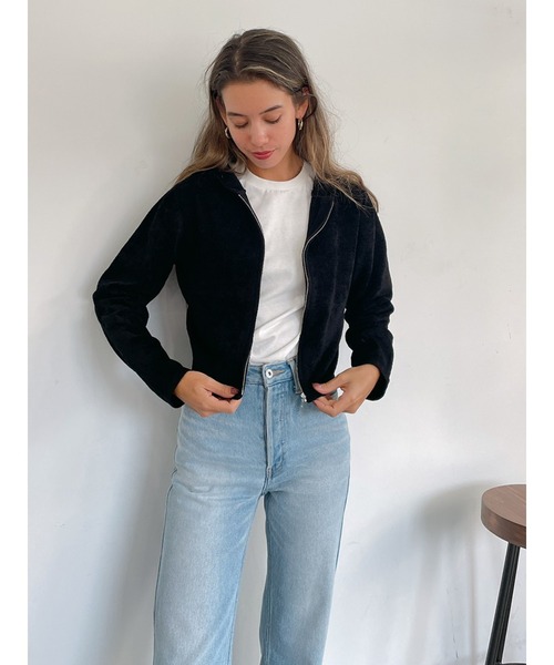 Vicente（ヴィセンテ）の「Fluffy short hoodie（パーカー・レディース・ブラック/グレー・FREE）」の19枚目の写真