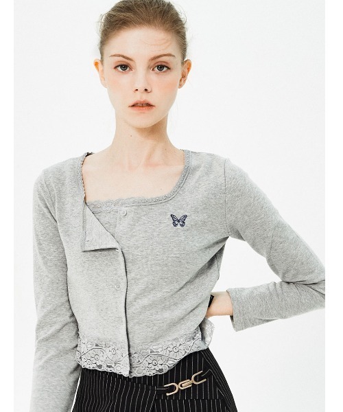 カーディガン A'GEM/9 × .kom 「 FANCY CLUB/ファンシークラブ」 LACE STAR BASIC CARDIGAN/レーススタ A'GEM/9 × .kom 『 FANCY CLUB/ファンシークラブ』 LACE STAR