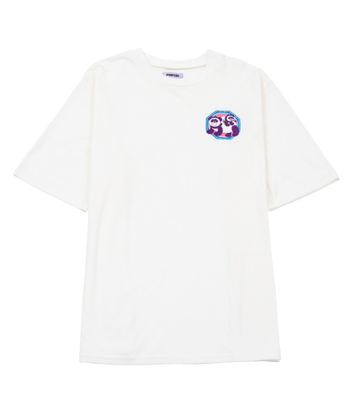 PUNYUS（プニュズ）の「パンダ刺繍Ｔシャツ（Tシャツ/カットソー・レディース・ブラック/ホワイト/ライトパープル・2/1/4/3）」の11枚目の写真
