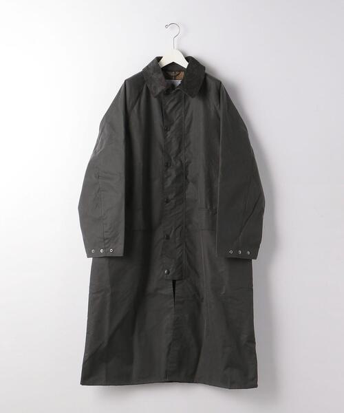 BARBOUR BURGHLEY ダークグレー BURGHLEY / バーレー】ワックス コットン ロング コート