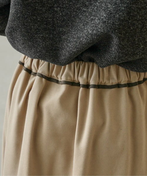 Chez toi（シェトワ）の「パイピング×ボタンウールタッチスカート（スカート・レディース・チャコールグレー/ベージュ/ピンク/グリーン・FREE）」の15枚目の写真