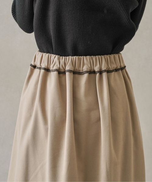 Chez toi（シェトワ）の「パイピング×ボタンウールタッチスカート（スカート・レディース・チャコールグレー/ベージュ/ピンク/グリーン・FREE）」の20枚目の写真