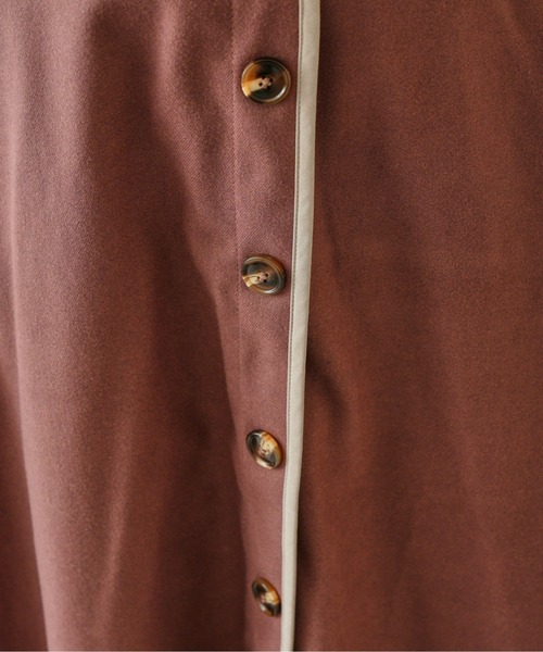 Chez toi（シェトワ）の「パイピング×ボタンウールタッチスカート（スカート・レディース・チャコールグレー/ベージュ/ピンク/グリーン・FREE）」の11枚目の写真