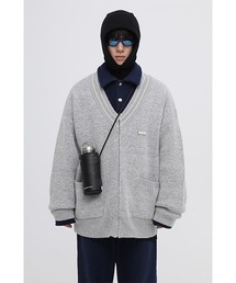 MASONPRINCE | 【MASONPRINCE】Oversized one-point logo ZIP cardigan MY2024(カーディガン/ボレロ)
