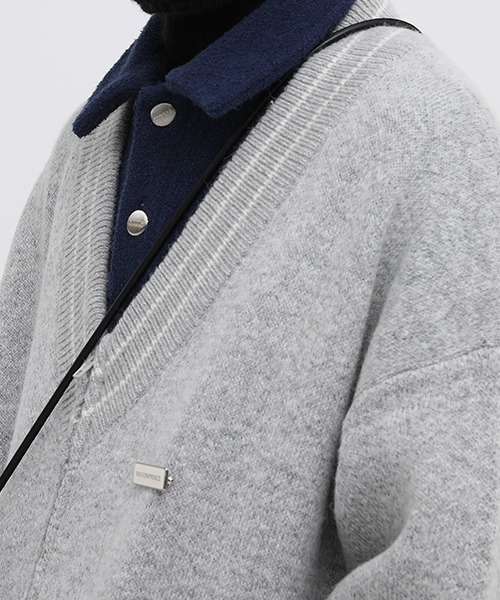 MASONPRINCE(メイソンプリンス)の「【MASONPRINCE】Oversized one-point logo ZIP cardigan MY2024(カーディガン/ボレロ・メンズ・ブラック/ブルー/グリーン/アイボリー/グレー・M/L/S)」の8枚目の写真