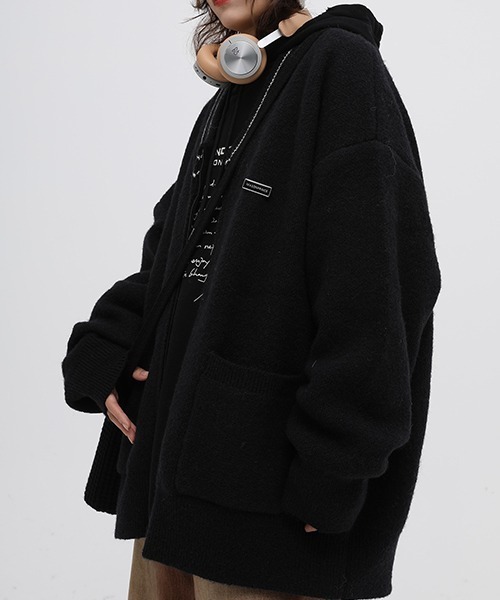 MASONPRINCE(メイソンプリンス)の「【MASONPRINCE】Oversized one-point logo ZIP cardigan MY2024(カーディガン/ボレロ・メンズ・ブラック/ブルー/グリーン/アイボリー/グレー・M/L/S)」の9枚目の写真