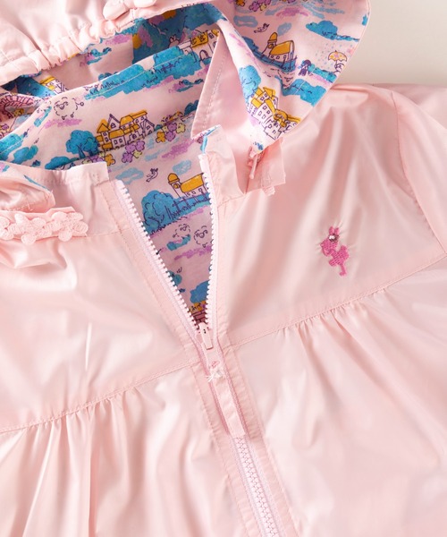 KP（ケーピー）の「タフタとmimiちゃんお散歩プリントのリバーシブルウィンドブレーカー(100-130cm)（ナイロンジャケット・キッズ・ミント/ブルー/ピンク・120cm/130cm/110cm/100cm）」の6枚目の写真