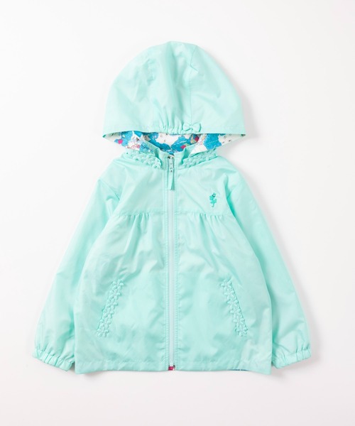 KP（ケーピー）の「タフタとmimiちゃんお散歩プリントのリバーシブルウィンドブレーカー(100-130cm)（ナイロンジャケット・キッズ・ミント/ブルー/ピンク・120cm/130cm/110cm/100cm）」の4枚目の写真