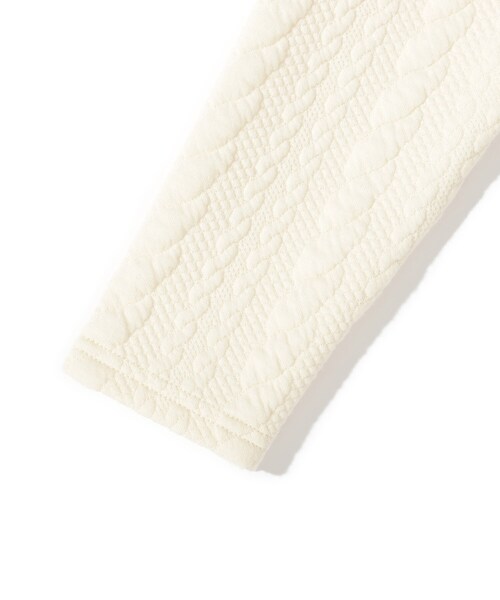 SHOO・LA・RUE（シューラルー）の「◆【100-140cm】ケーブルジャガー切替ワンピース（ワンピース・キッズ・ベビーピンク/アイボリー系4・10/11/12/13/14）」の6枚目の写真