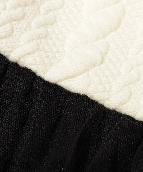 SHOO・LA・RUE（シューラルー）の「◆【100-140cm】ケーブルジャガー切替ワンピース（ワンピース・キッズ・ベビーピンク/アイボリー系4・10/11/12/13/14）」の9枚目の写真