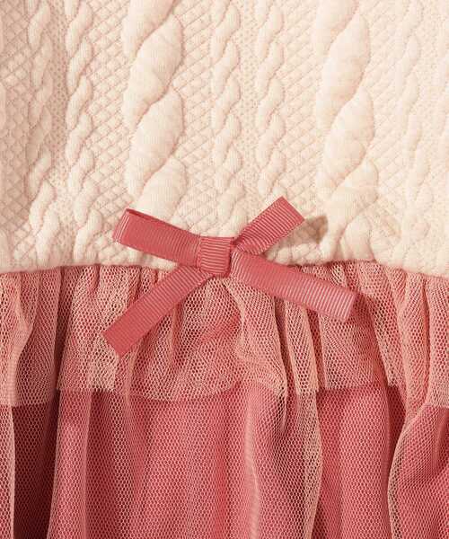 SHOO・LA・RUE（シューラルー）の「◆【100-140cm】ケーブルジャガー切替ワンピース（ワンピース・キッズ・ベビーピンク/アイボリー系4・10/11/12/13/14）」の10枚目の写真
