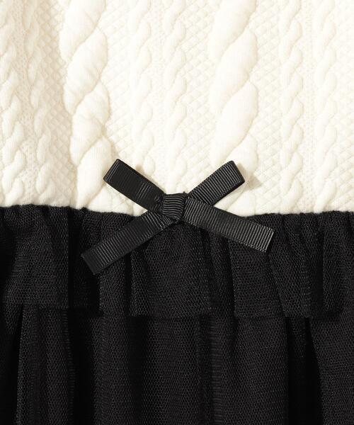SHOO・LA・RUE（シューラルー）の「◆【100-140cm】ケーブルジャガー切替ワンピース（ワンピース・キッズ・ベビーピンク/アイボリー系4・10/11/12/13/14）」の11枚目の写真