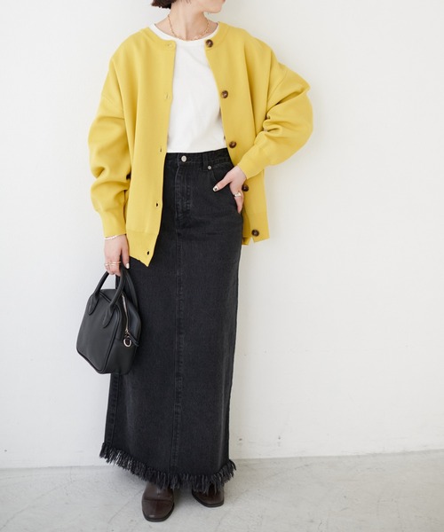 DISCOAT（ディスコート）の「【前後2WAY】スポンディッシュカーディガン（カーディガン/ボレロ・レディース・アイボリー/ブラック/バイオレット/イエロー・FREE）」の11枚目の写真