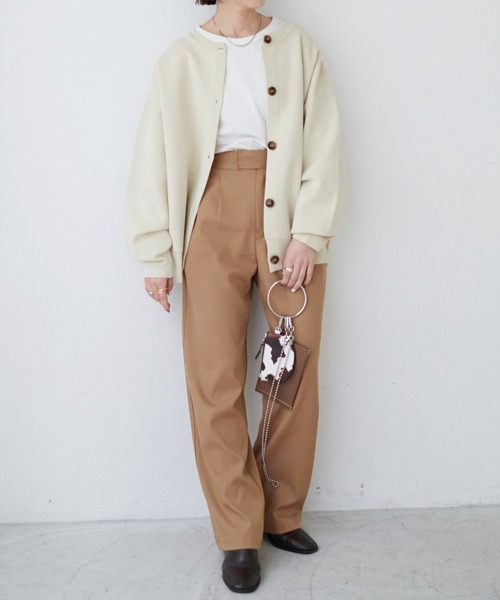 DISCOAT（ディスコート）の「【前後2WAY】スポンディッシュカーディガン（カーディガン/ボレロ・レディース・アイボリー/ブラック/バイオレット/イエロー・FREE）」の5枚目の写真