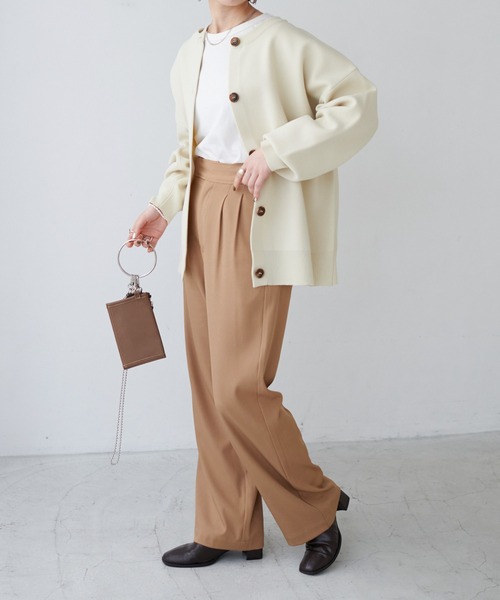 DISCOAT（ディスコート）の「【前後2WAY】スポンディッシュカーディガン（カーディガン/ボレロ・レディース・アイボリー/ブラック/バイオレット/イエロー・FREE）」の14枚目の写真