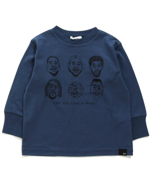F.O.U(エフオーユー)の「バスケット選手プリントTシャツ(Tシャツ/カットソー・キッズ・ネイビー/ピンク/ライム/キナリ・100/110/120/130/140/150/160)」の3枚目の写真