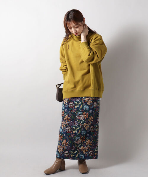 fredy repit(フレディレピ)の「裏起毛タートルスウェット(スウェット・レディース・ライトグレー/アイボリー/マスタード・38)」の9枚目の写真