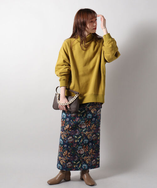 fredy repit(フレディレピ)の「裏起毛タートルスウェット(スウェット・レディース・ライトグレー/アイボリー/マスタード・38)」の10枚目の写真