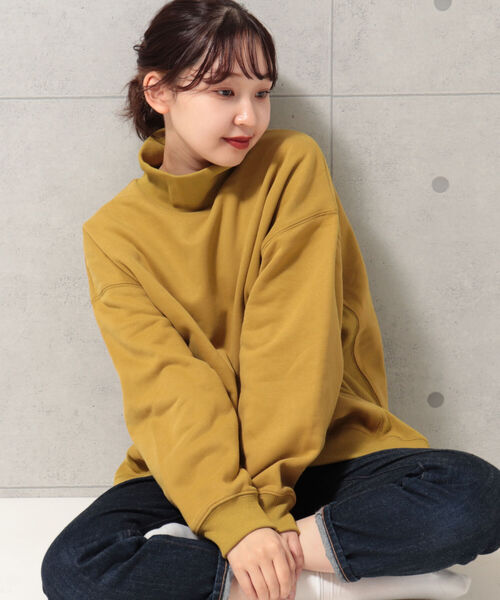 fredy repit(フレディレピ)の「裏起毛タートルスウェット(スウェット・レディース・ライトグレー/アイボリー/マスタード・38)」の12枚目の写真