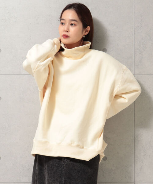 fredy repit(フレディレピ)の「裏起毛タートルスウェット(スウェット・レディース・ライトグレー/アイボリー/マスタード・38)」の18枚目の写真