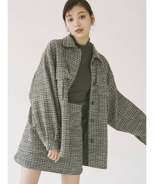 MURUA(ムルーア)の「ツイードミニスカート【セットアップ着用可能】(スカート・レディース・ブラック/ベージュ・1/2)」の6枚目の写真