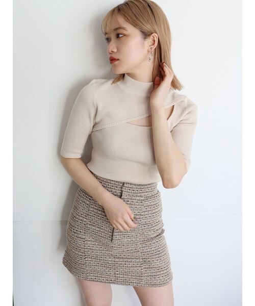 MURUA(ムルーア)の「ツイードミニスカート【セットアップ着用可能】(スカート・レディース・ブラック/ベージュ・1/2)」の20枚目の写真