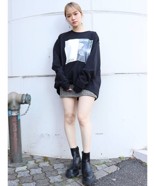 MURUA(ムルーア)の「ツイードミニスカート【セットアップ着用可能】(スカート・レディース・ブラック/ベージュ・1/2)」の12枚目の写真