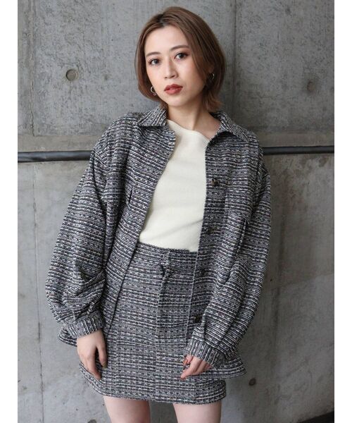 MURUA(ムルーア)の「ツイードミニスカート【セットアップ着用可能】(スカート・レディース・ブラック/ベージュ・1/2)」の15枚目の写真