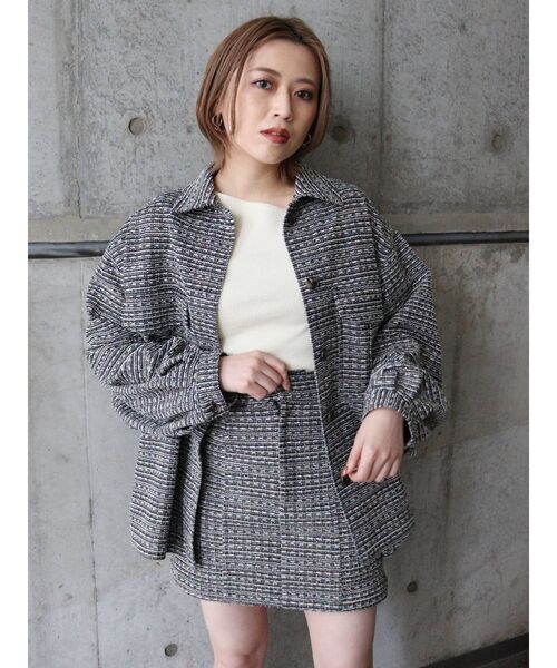 MURUA(ムルーア)の「ツイードミニスカート【セットアップ着用可能】(スカート・レディース・ブラック/ベージュ・1/2)」の18枚目の写真