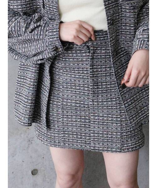 MURUA(ムルーア)の「ツイードミニスカート【セットアップ着用可能】(スカート・レディース・ブラック/ベージュ・1/2)」の21枚目の写真