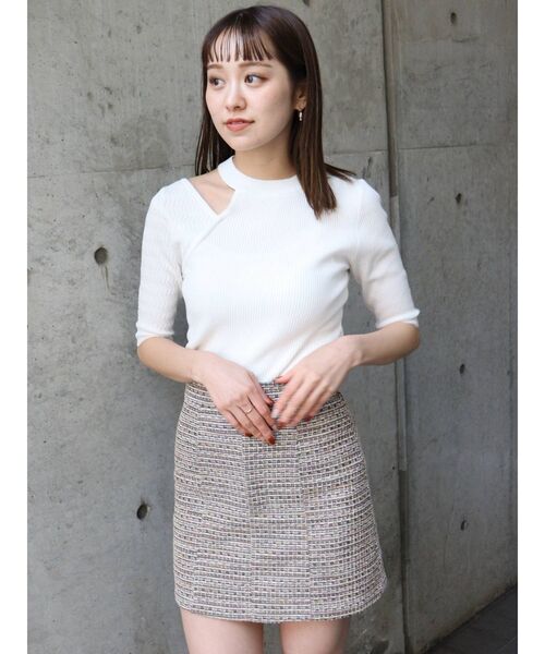 MURUA(ムルーア)の「ツイードミニスカート【セットアップ着用可能】(スカート・レディース・ブラック/ベージュ・1/2)」の19枚目の写真