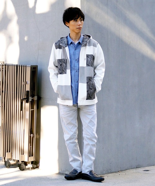 HIDEAWAYS NICOLE（ハイダウェイニコル）の「ブロッキングフルジップパーカ（パーカー・メンズ・グレー系その他/グレー系その他2/ホワイト系その他・MEDIUM/X-LARGE/LARGE）」の16枚目の写真