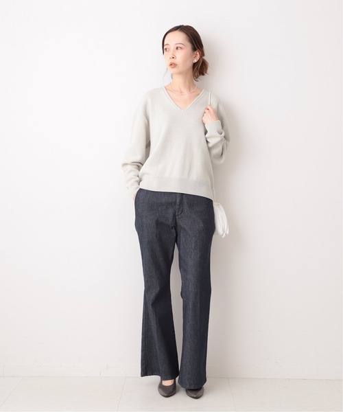 IENA（イエナ）の「ウールVネックプルオーバー◆（ニット/セーター・レディース・ライトグレー/イエロー/グレー・FREE）」の5枚目の写真