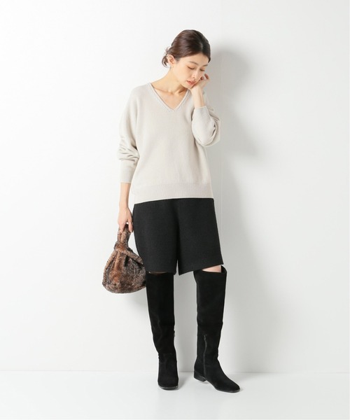 IENA（イエナ）の「ウールVネックプルオーバー◆（ニット/セーター・レディース・ライトグレー/イエロー/グレー・FREE）」の16枚目の写真