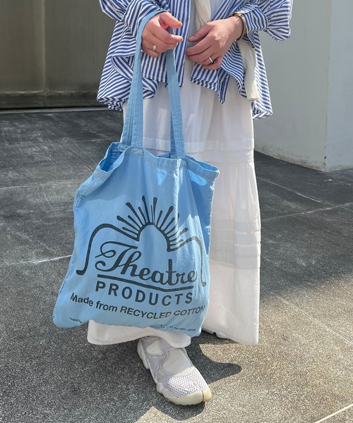 THEATRE PRODUCTS（シアタープロダクツ）の「【THEATRE PRODUCTS】RECYCLE COTTON GARMENT DYE TOTE（トートバッグ・レディース・ベージュ/グリーン/イエロー/ライトグレー/キャメル/ブルー・FREE）」の5枚目の写真
