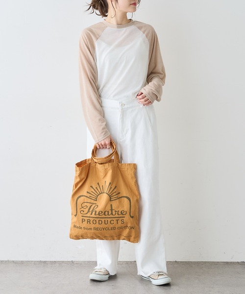 THEATRE PRODUCTS（シアタープロダクツ）の「【THEATRE PRODUCTS】RECYCLE COTTON GARMENT DYE TOTE（トートバッグ・レディース・ベージュ/グリーン/イエロー/ライトグレー/キャメル/ブルー・FREE）」の18枚目の写真