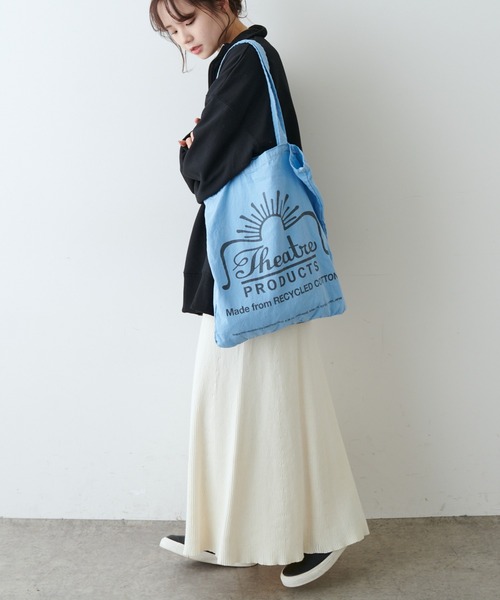 THEATRE PRODUCTS（シアタープロダクツ）の「【THEATRE PRODUCTS】RECYCLE COTTON GARMENT DYE TOTE（トートバッグ・レディース・ベージュ/グリーン/イエロー/ライトグレー/キャメル/ブルー・FREE）」の19枚目の写真