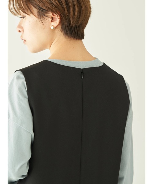 earth music&ecology（アースミュージックアンドエコロジー）の「Ｉラインジャンパースカート*（ジャンパースカート・レディース・ブラック/グレイッシュベージュ・FREE）」の3枚目の写真