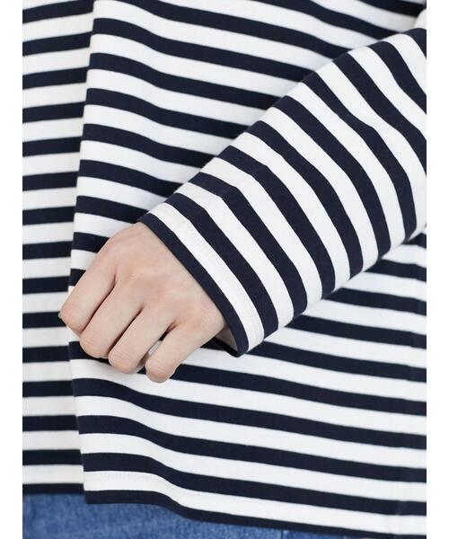 Green　Parks（グリーンパークス）の「クルーネックボーダーロンTEE＊（Tシャツ/カットソー・レディース・ネイビー/グレー/ブルー・FREE）」の18枚目の写真