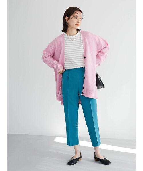 Green　Parks（グリーンパークス）の「クルーネックボーダーロンTEE＊（Tシャツ/カットソー・レディース・ネイビー/グレー/ブルー・FREE）」の14枚目の写真