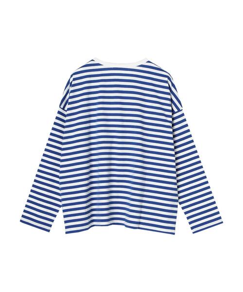 Green　Parks（グリーンパークス）の「クルーネックボーダーロンTEE＊（Tシャツ/カットソー・レディース・ネイビー/グレー/ブルー・FREE）」の12枚目の写真