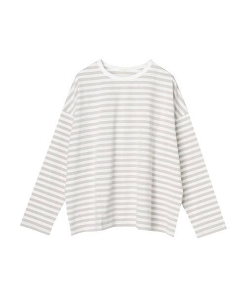 Green　Parks（グリーンパークス）の「クルーネックボーダーロンTEE＊（Tシャツ/カットソー・レディース・ネイビー/グレー/ブルー・FREE）」の6枚目の写真