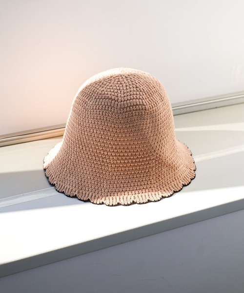 VENCEEXCHANGE(ヴァンスエクスチェンジ)の「【WEB限定】ニットスカラップバケットハット(ハット・レディース・オフホワイト/ブラック/ベージュ・FREE)」の3枚目の写真