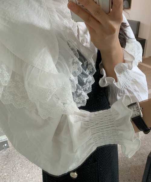 Jasmine Grandiflorum(ジャスミングランディフローラム)の「【Jasmine】トレンドビッグ襟×ジャンスカセットアップ(ワンピース・レディース・ブラック/ベージュ・FREE)」の20枚目の写真