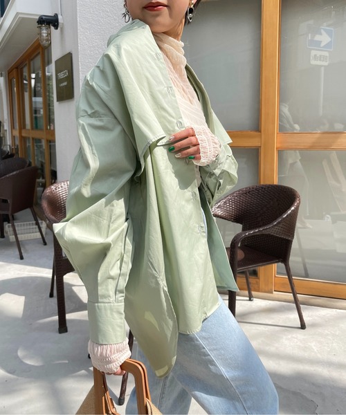 StyleSea（スタイルシー）の「フライヨークブラウス（シャツ/ブラウス・レディース・ホワイト/ライトブルー/ブラック/ピンク/クリーム/ライトオリーブ/ネイビー×ホワイト/ホワイト×ブルー・MEDIUM）」の5枚目の写真