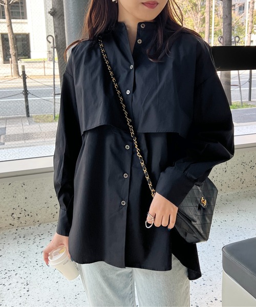 StyleSea（スタイルシー）の「フライヨークブラウス（シャツ/ブラウス・レディース・ホワイト/ライトブルー/ブラック/ピンク/クリーム/ライトオリーブ/ネイビー×ホワイト/ホワイト×ブルー・MEDIUM）」の3枚目の写真